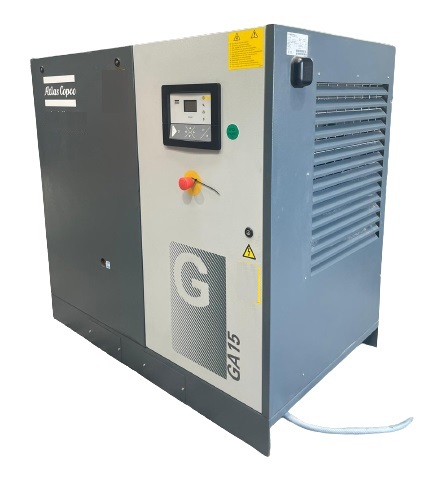 Aussi appelé compresseur d’air fixe Atlas Copco, le compresseur d’air à vis lubrifiée GA15P est très économique en énergie et fiable.