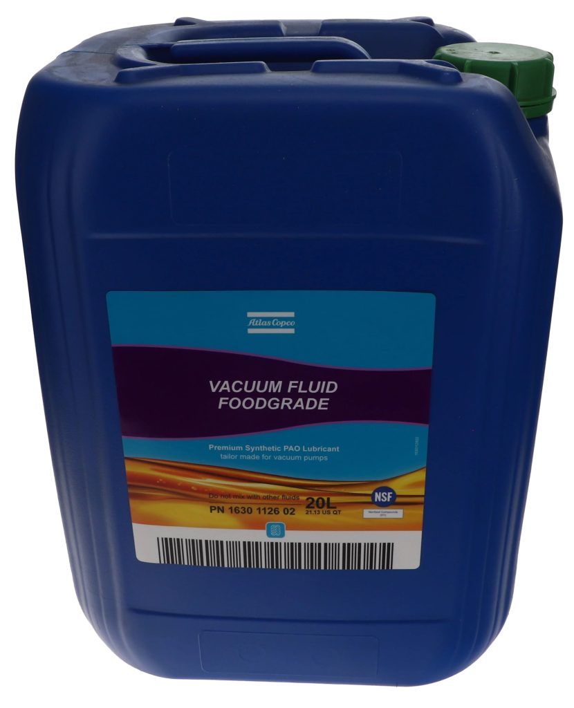 Vacuum Fluid Foodgrade est destinée aux solutions sous vide c’est-à-dire toutes les pompes à vide Atlas Copco.